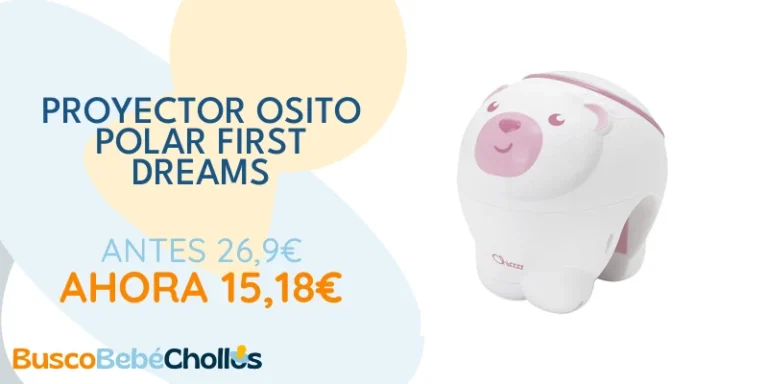 Oferta Productos para bebé: Proyector Osito Polar First Dreams, Luz de Noche 2 en 1 para Cunas y Minicunas, Proyección de Aurora Boreal, Música Clásica Relajante y Sonidos de la Naturaleza, Juguetes Bebé, 0 Meses +, Rosa