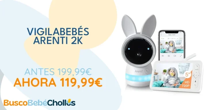 Oferta Mejora del hogar: ARENTI 2K Camara Vigilancia Bebe, 5" Vigilabebes con Camara 355°PTZ, Vigilabebés 2,4GHz WiFi, Detección de Movimiento, Visión Nocturna por Infrarrojos, Audio de 2 Vías, Control de Monitor y Movil